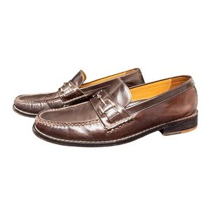 Cole Haan Nike Air Men’s Horsebit Leather Loafers Slip Ons Brown/Silver EUC